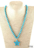 Boho Necklace, RH Turquoise White Blue Natural Stone